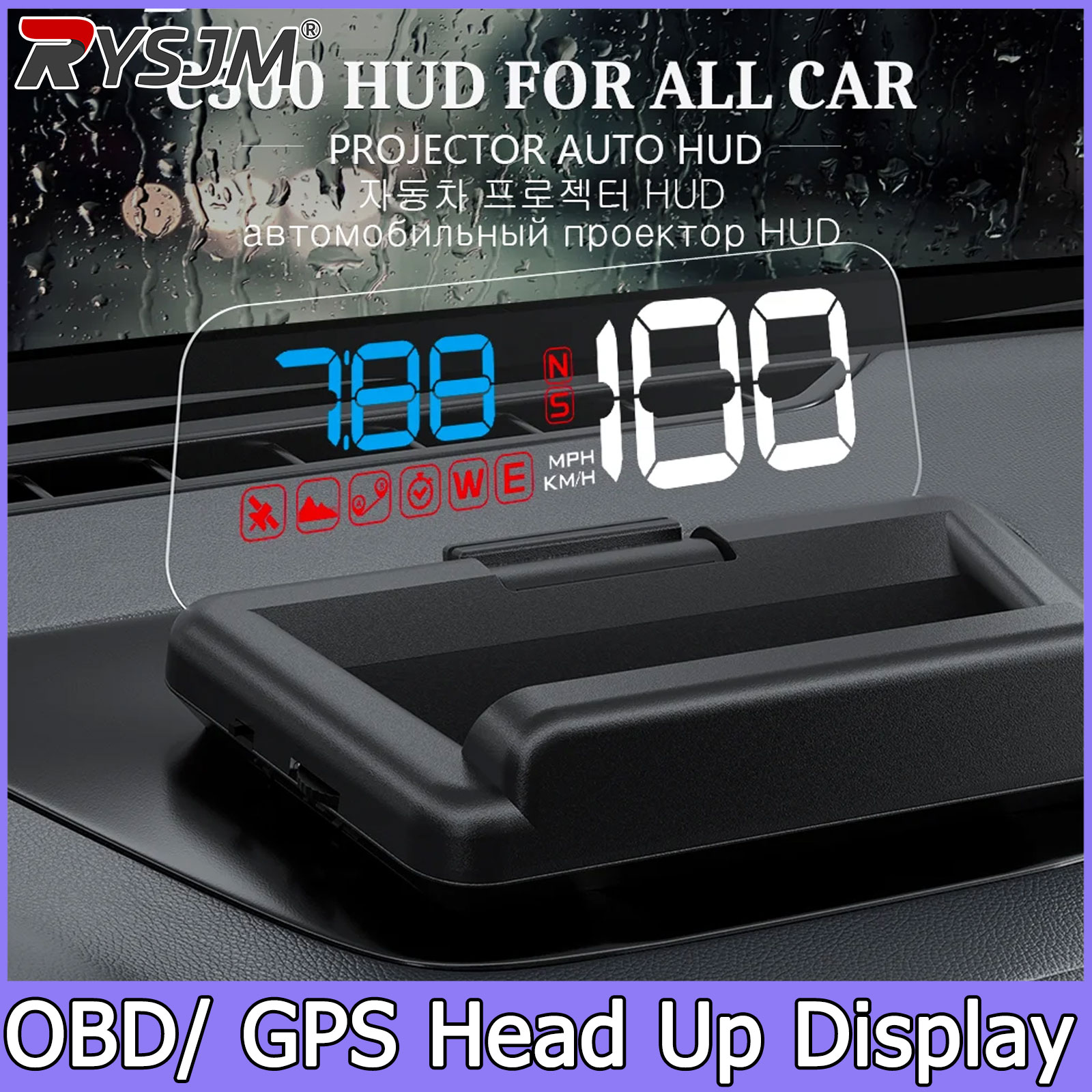 Anemometer Wind Speed - C500/T900, OBD/GPS HUD Display Head-Up per