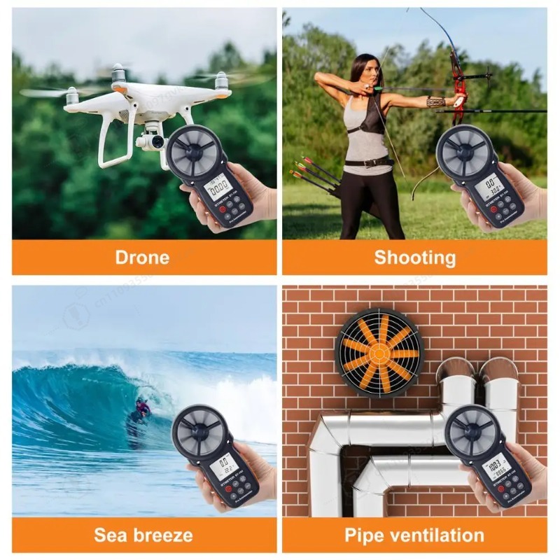 Anemometer Wind Speed - Anemometro Digitale BT-100 Portatile per Misurare